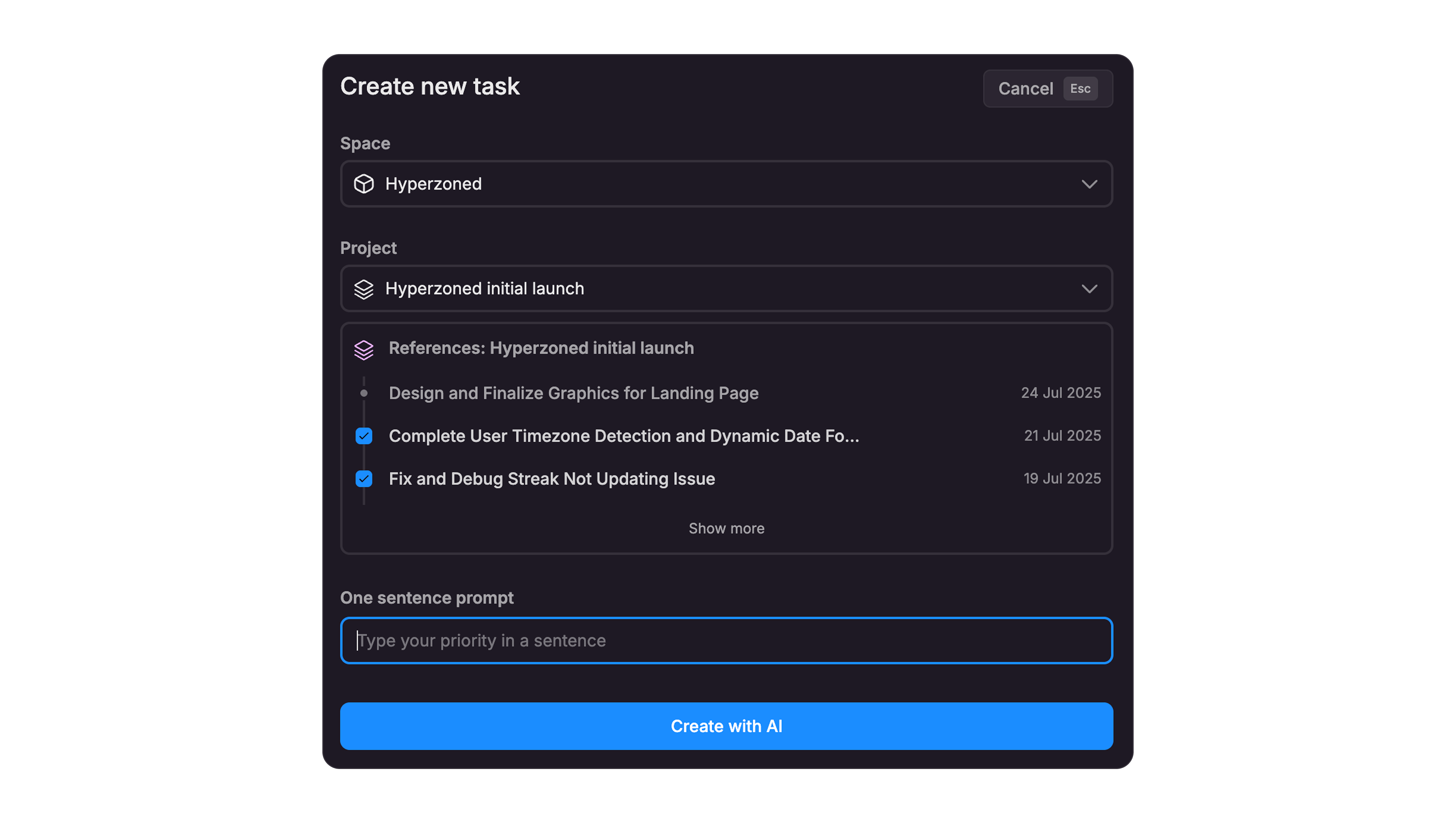AI-Powered Task Creation